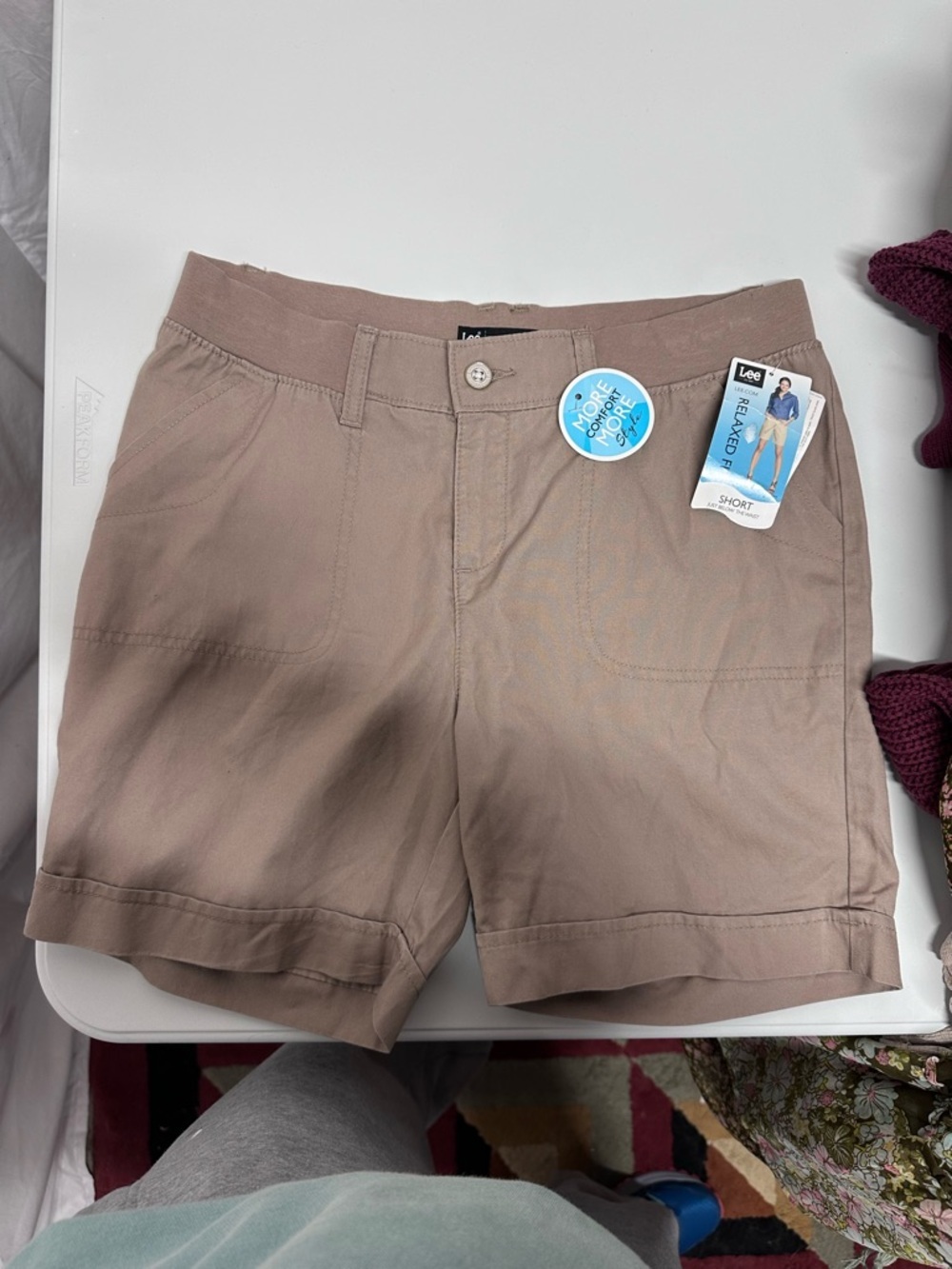 Lee Women's Relaxed Shorts in Taupe - Picture 2 of 5